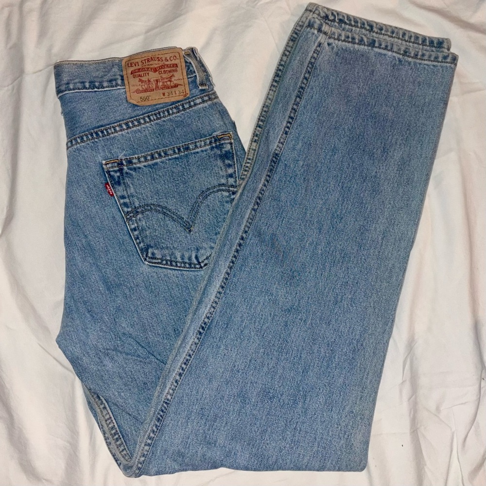 Vintage Levi’s 550 Relaxed Fit Jeans Light Wash W34 L34 100% Cotton